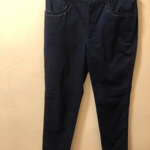 Women’s Navy Stretch Jeans with Pocket Stud Detail